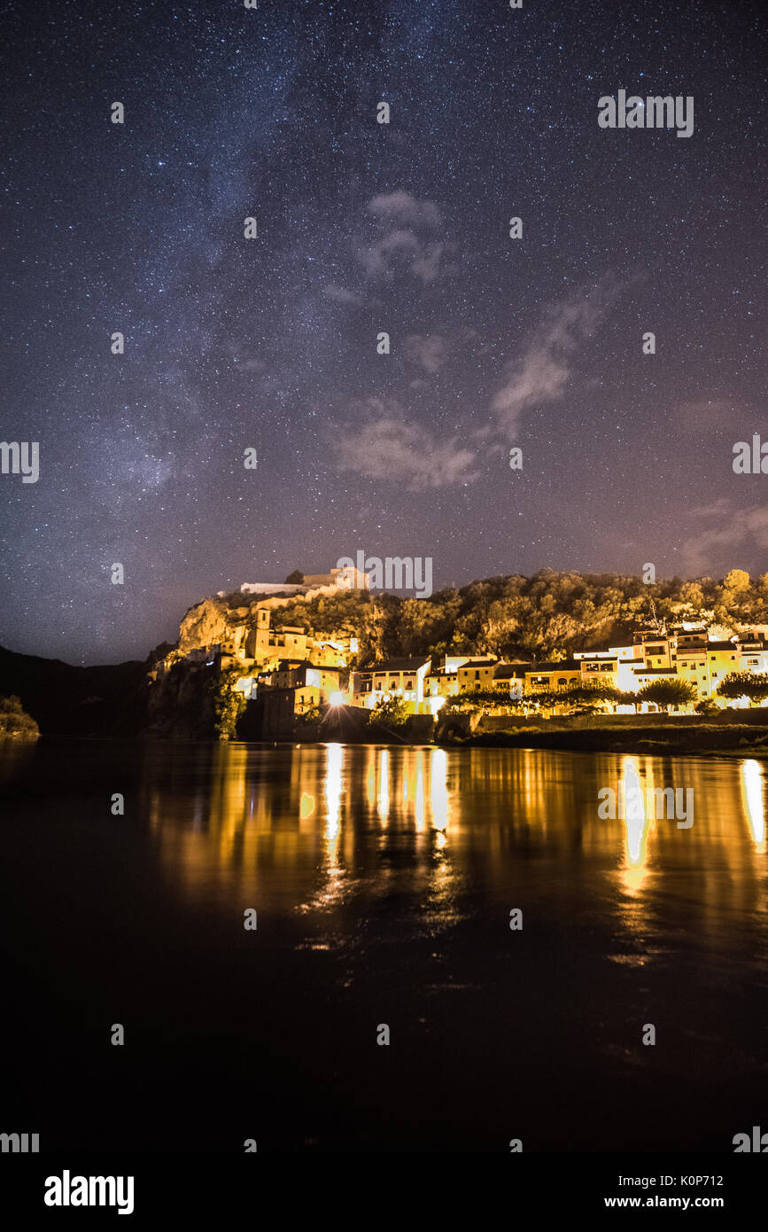 Eine Nacht im Miravet Stockfoto