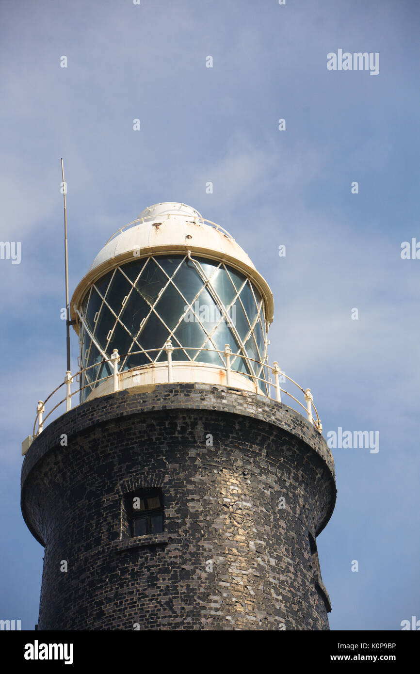 Verschmähen Point Lighthouse vor der Restaurierung. Verschmähen, Humber-mündung, East Yorkshire Stockfoto