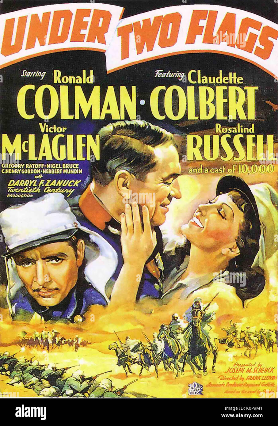 UNTER zwei Flaggen 1936 Twentieth Century Fox Film mit Claudette Colbert und Ronald Coleman Stockfoto
