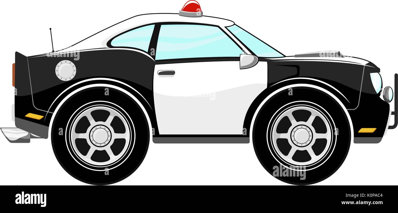 Polizei Auto Karikatur Auf Weissem Hintergrund Stock Vektorgrafik Alamy