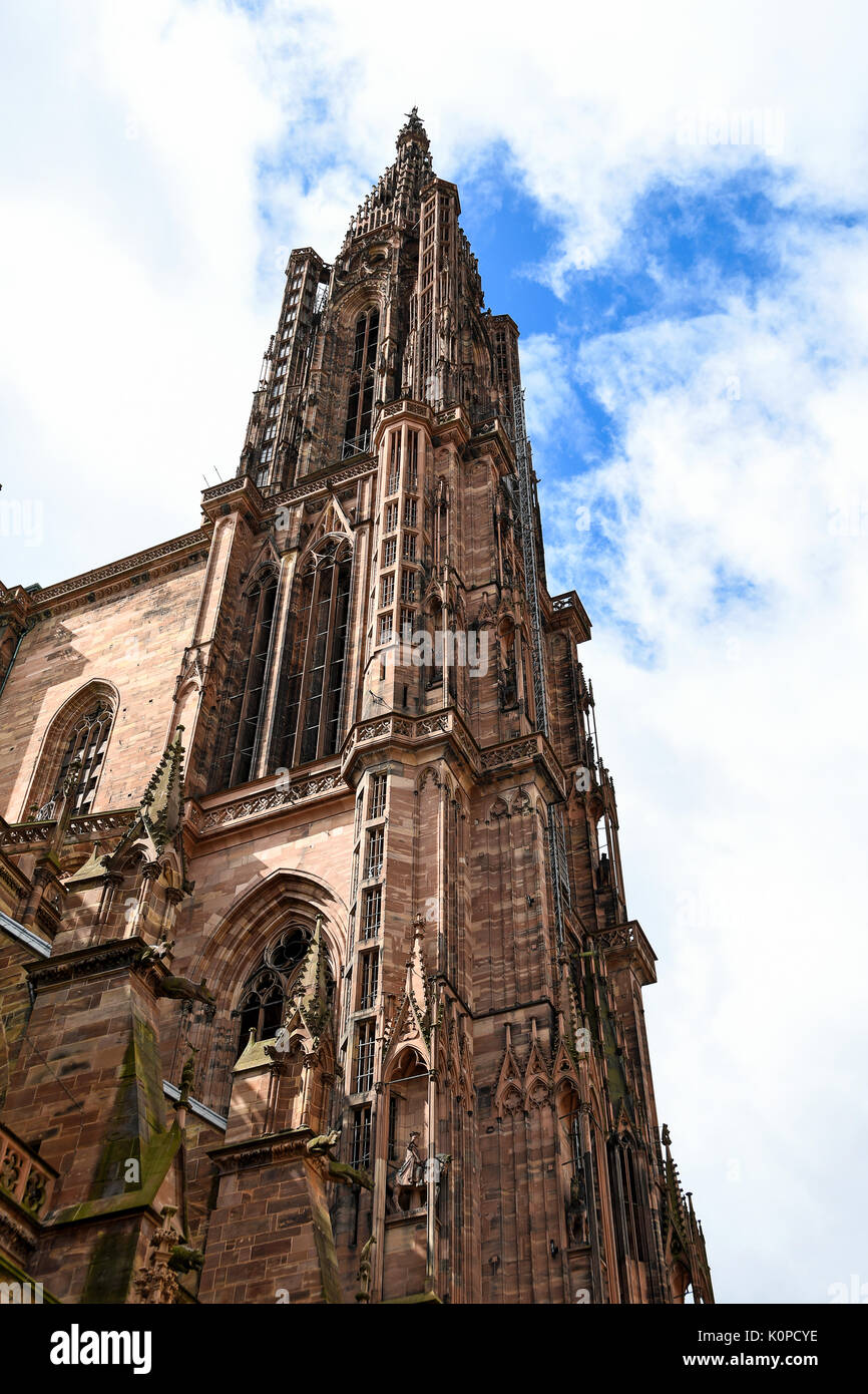 Sehenswürdigkeiten Kathedrale in Straßburg Frankreich im gotischen Baustil Stockfoto