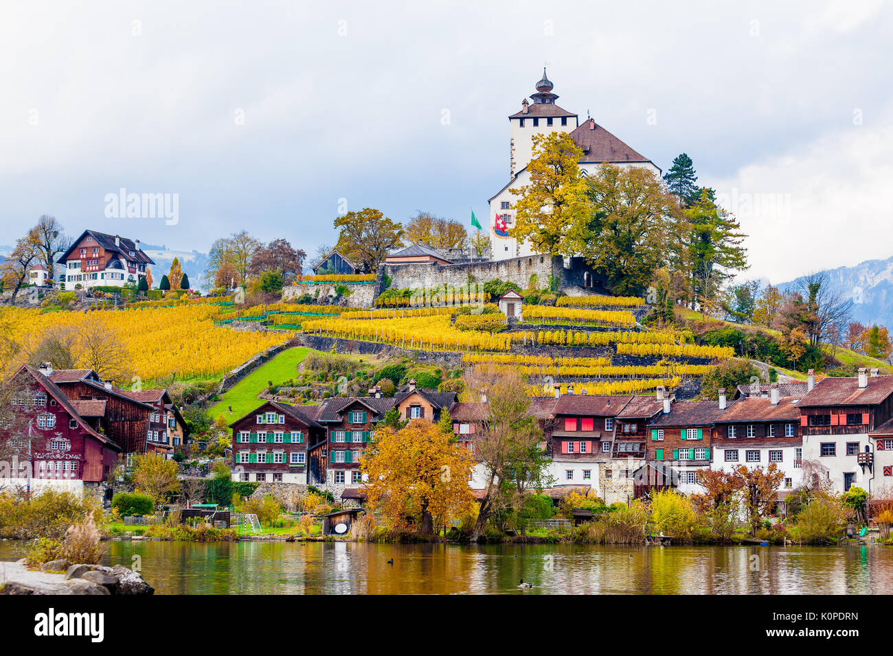 See in der Schweiz. Buchs, Valais, Schweiz Stockfotografie - Alamy