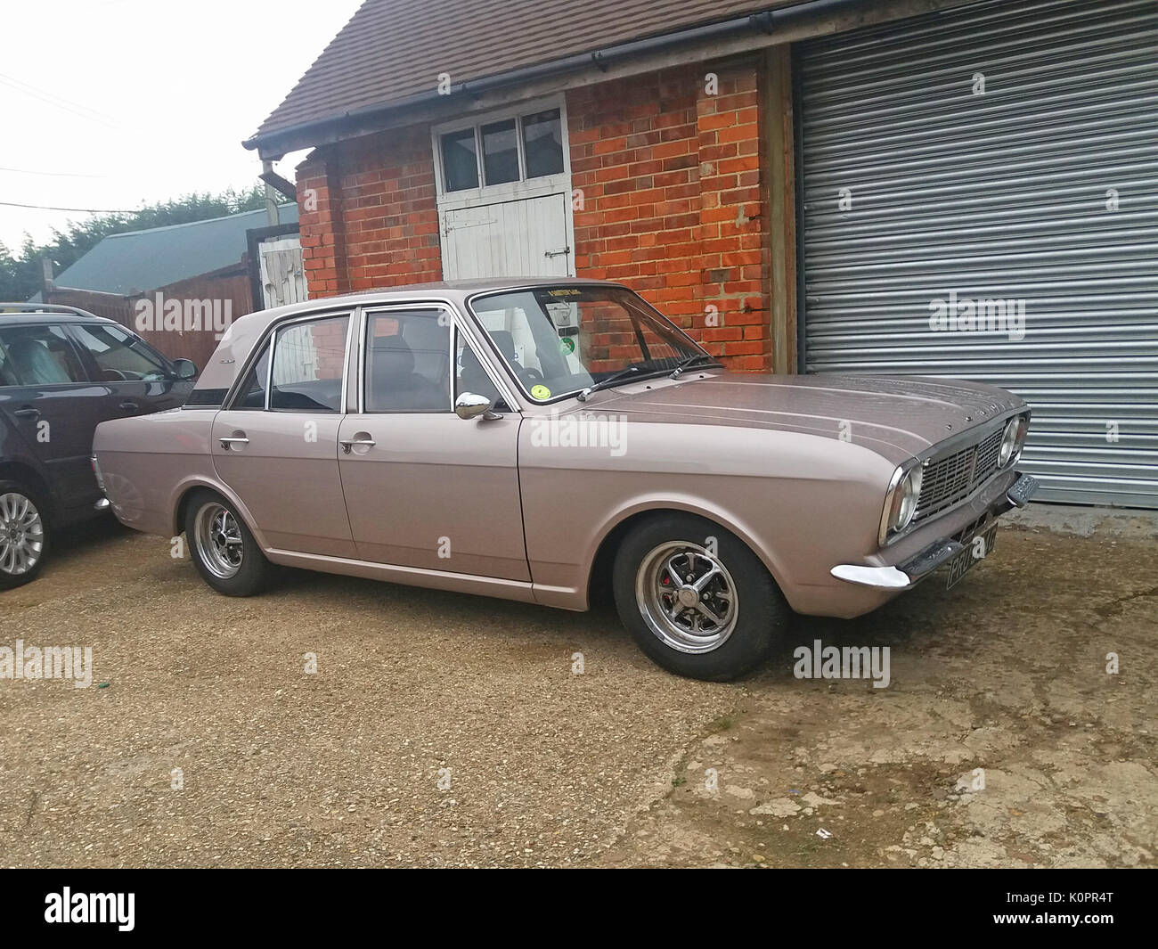Vintage Ford Cortina Mk 2 1600 E 1969 Silber Stockfoto
