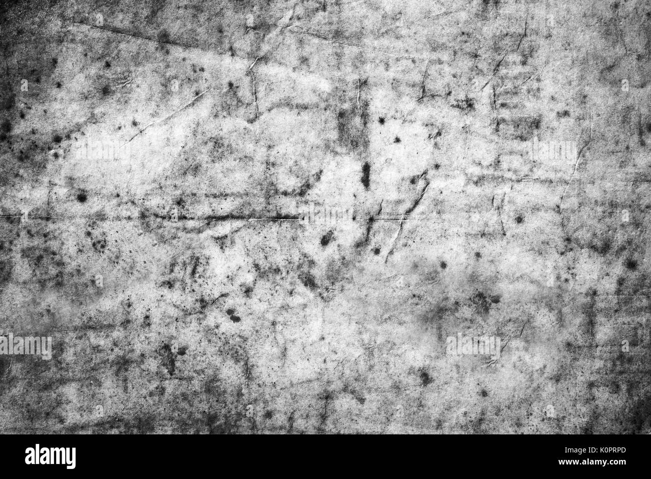 Die Textur der dreckig und Knülle altes Papier. Schwarz und Weiß. Stockfoto