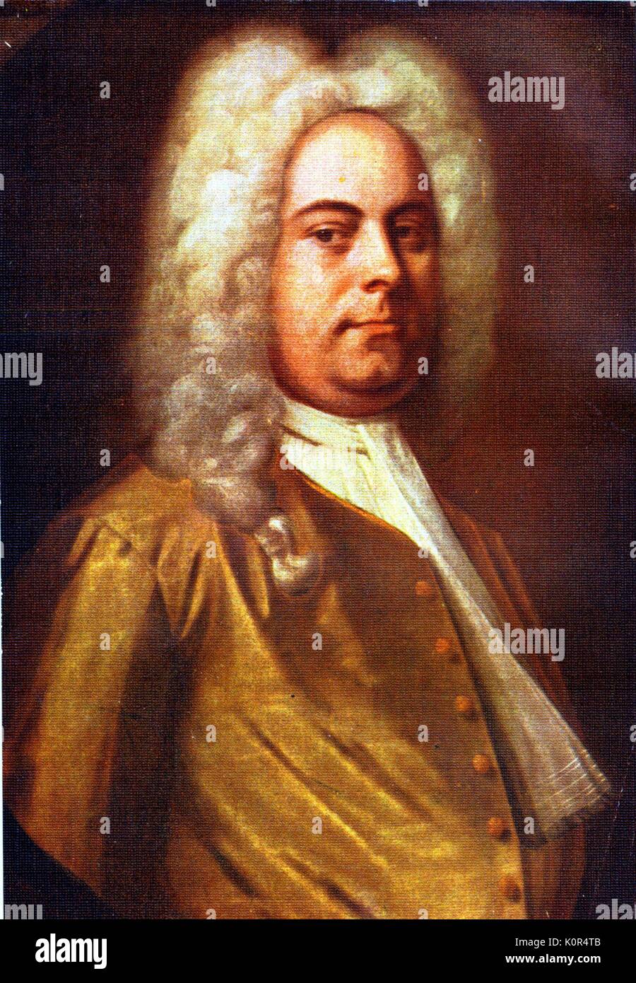 Georg Friedrich Händel, Porträt nach einem Gemälde von Balthasar Denner. Deutsch-englischer Komponist, 23. Februar 1685 - 14. April 1759. Stockfoto