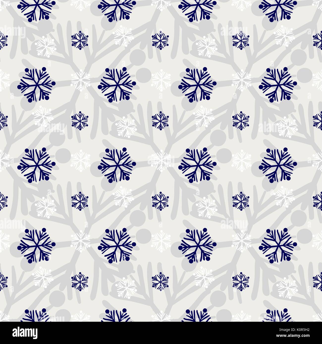 Winter nahtlose Muster mit Schneeflocken, Vector Illustration Stock Vektor
