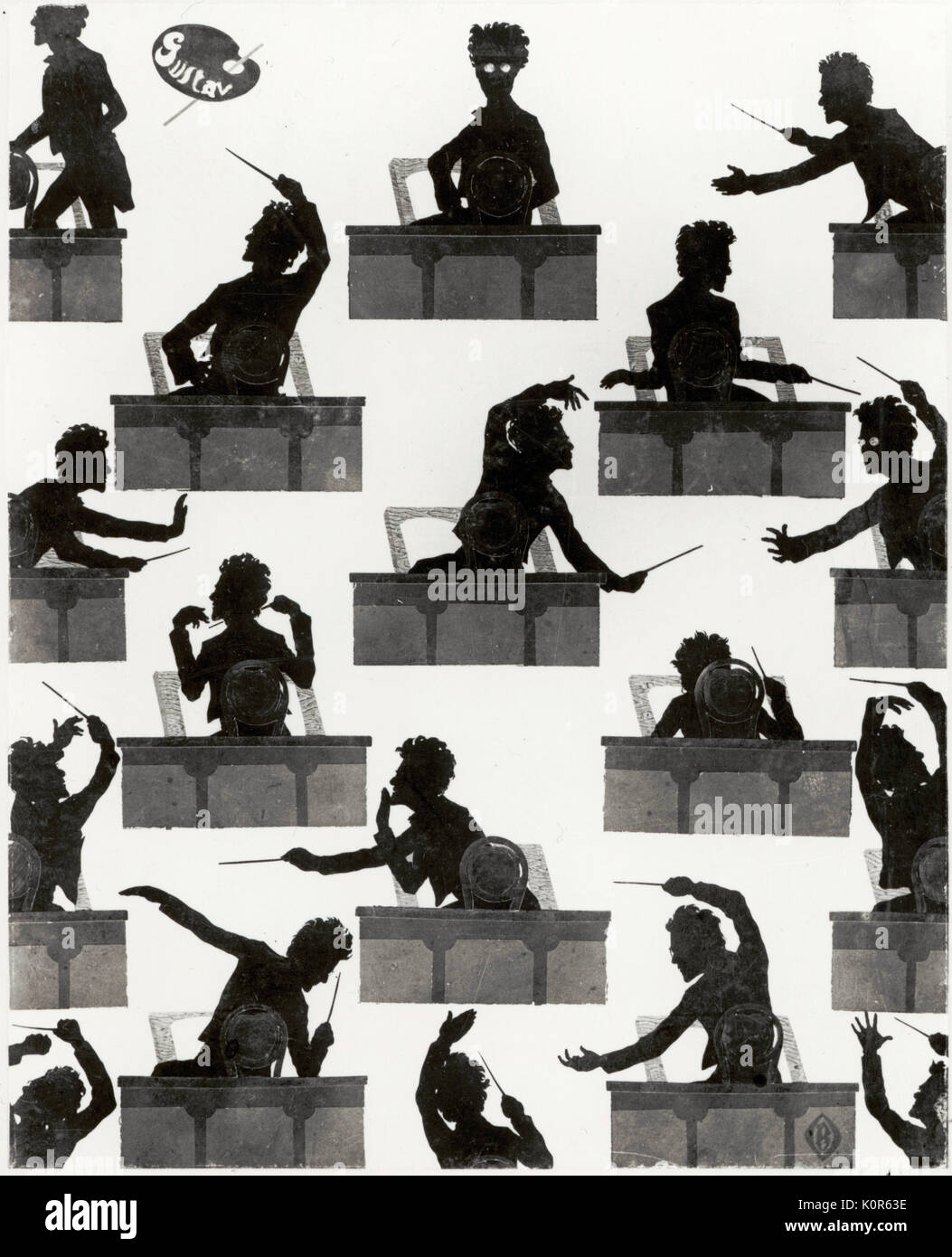 MAHLER, Gustav. Karikatur Dirigieren. Von Bohler in Illustrirtes Wiener Ertrablatt. 14.1.1899. Österreichische Komponist/Dirigent 1860-1911 Stockfoto