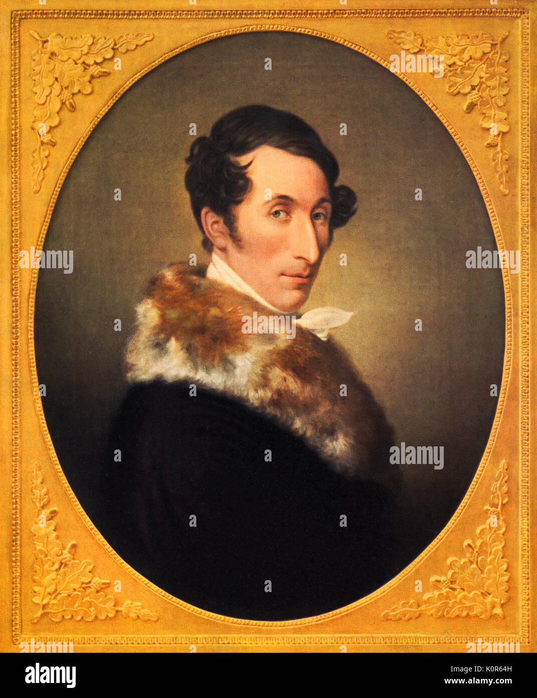 Carl Maria von Weber - Deutscher Komponist, Dirigent, Pianist 1786-1826. Von Ferdinand Schimon lackiert Stockfoto