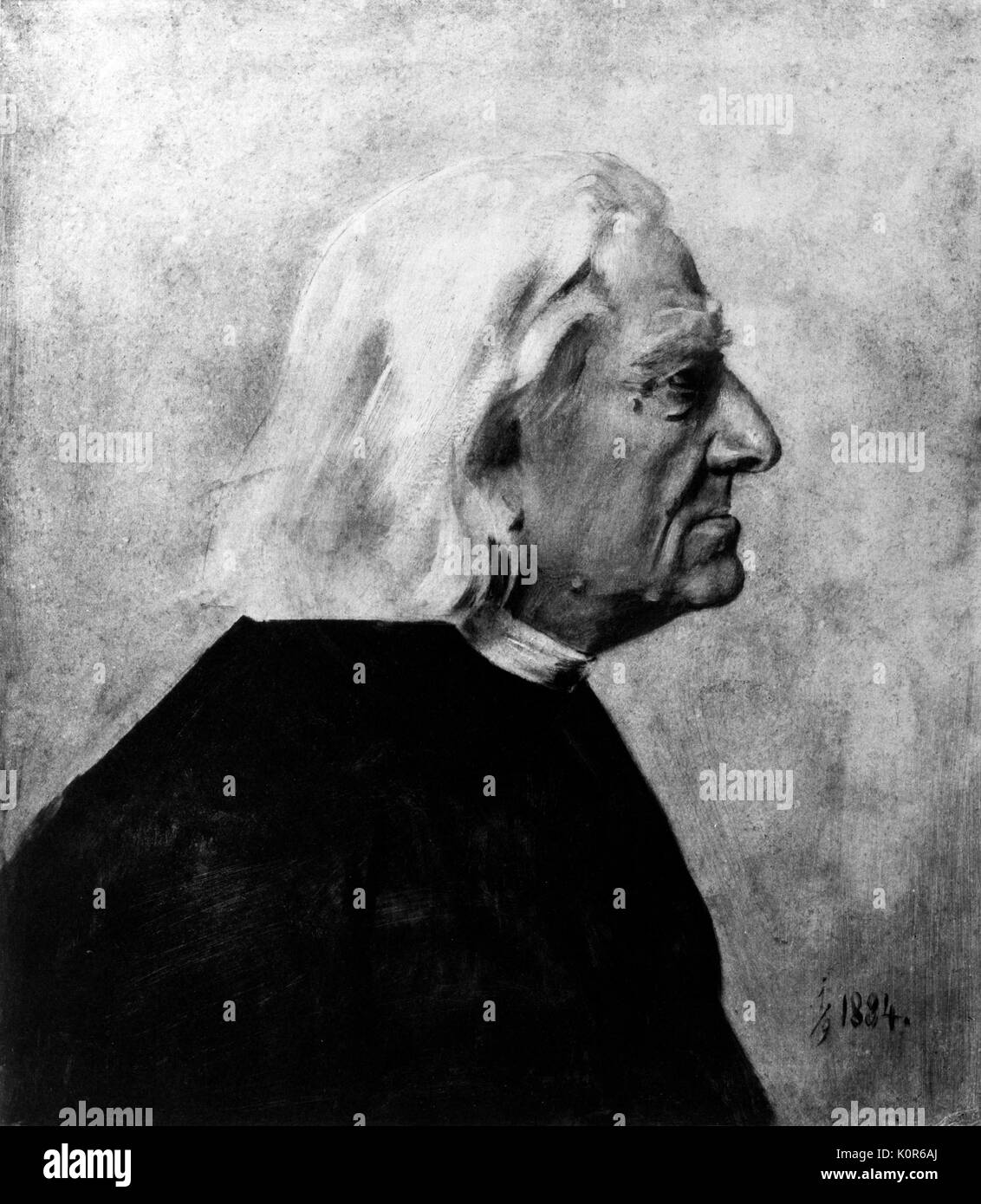 LISZT, Franz von Lenbach. Porträt. Ungarische Pianist und Komponist. 22. Oktober 1811 - vom 31. Juli 1886. Stockfoto