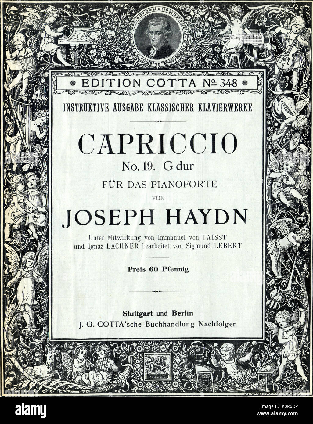 HAYDN, Franz Joseph - CAPRICCIO op.Art.Nr. 19 Score Abdeckung für Komposition. Österreichische Komponist 1732-1809 Stockfoto