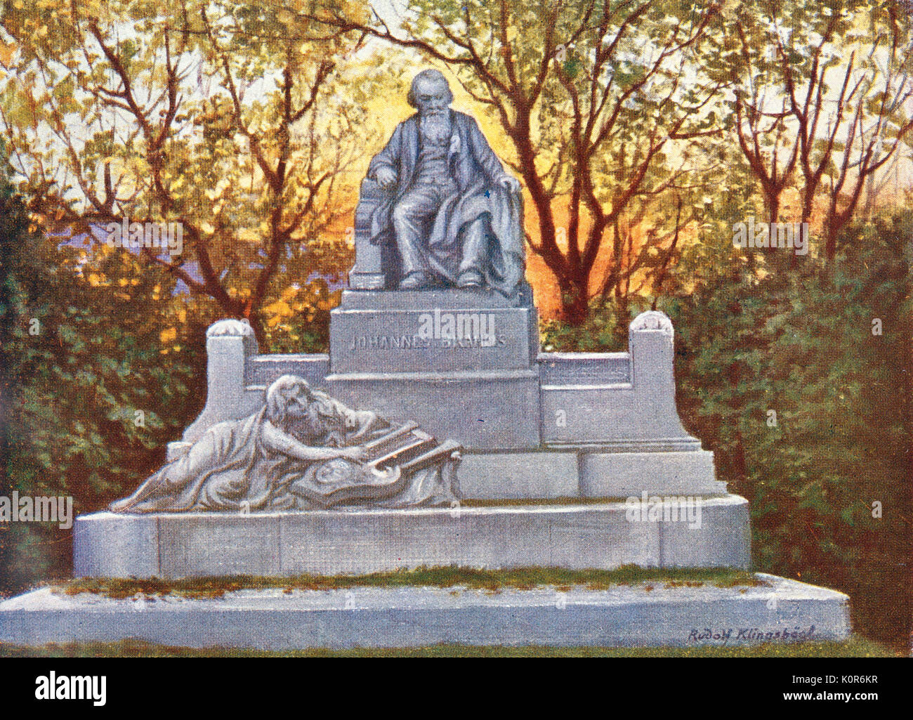 Johannes Brahms - der deutsche Komponist Denkmal in Wien. JB: 7. Mai 1833 bis 3. April 1897. Nach der Arbeit von Rudolf Klingsbogl 1881 - 1943 Stockfoto