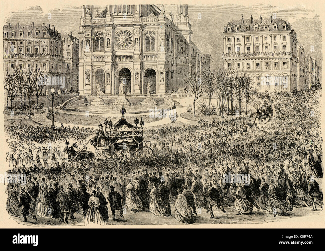 ROSSINI - Rossinis Trauerfeier in Paris 1868. Italienischer Komponist 1792-1868. Stockfoto