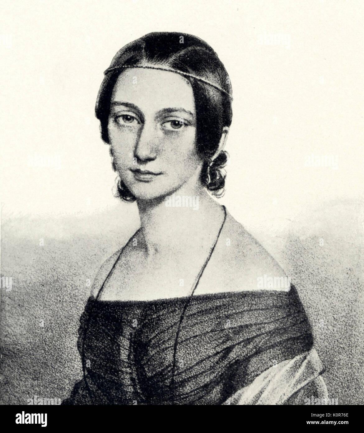 Clara Schumann Junge, während noch Clara Wieck. Deutsche Pianist und Komponist 1819-1896. Stockfoto