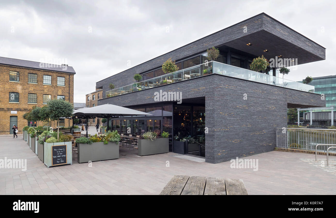 Die Lighterman Restaurant Gebäude, 3 Getreidespeicher Square, Kings Cross, London von Stanton Williams Architects. Stockfoto