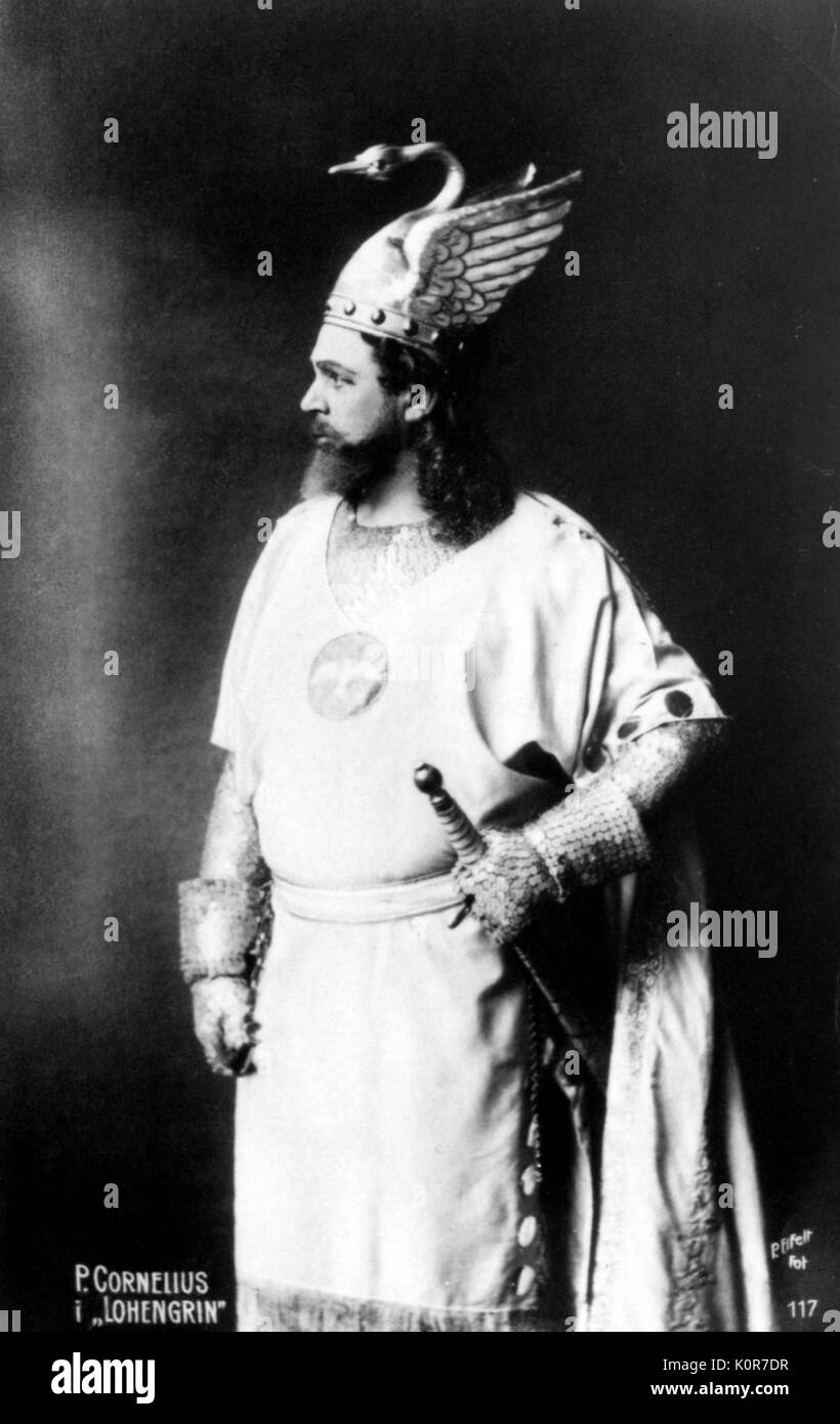 WAGNER, Peter Cornelius im LOHENGRIN S. Cornelius: Dänische Tenor 1865-1934.. Sang Siegfried in Richters Englishj ring perfs. R. Wagner-German Komponist 1813 Stockfoto