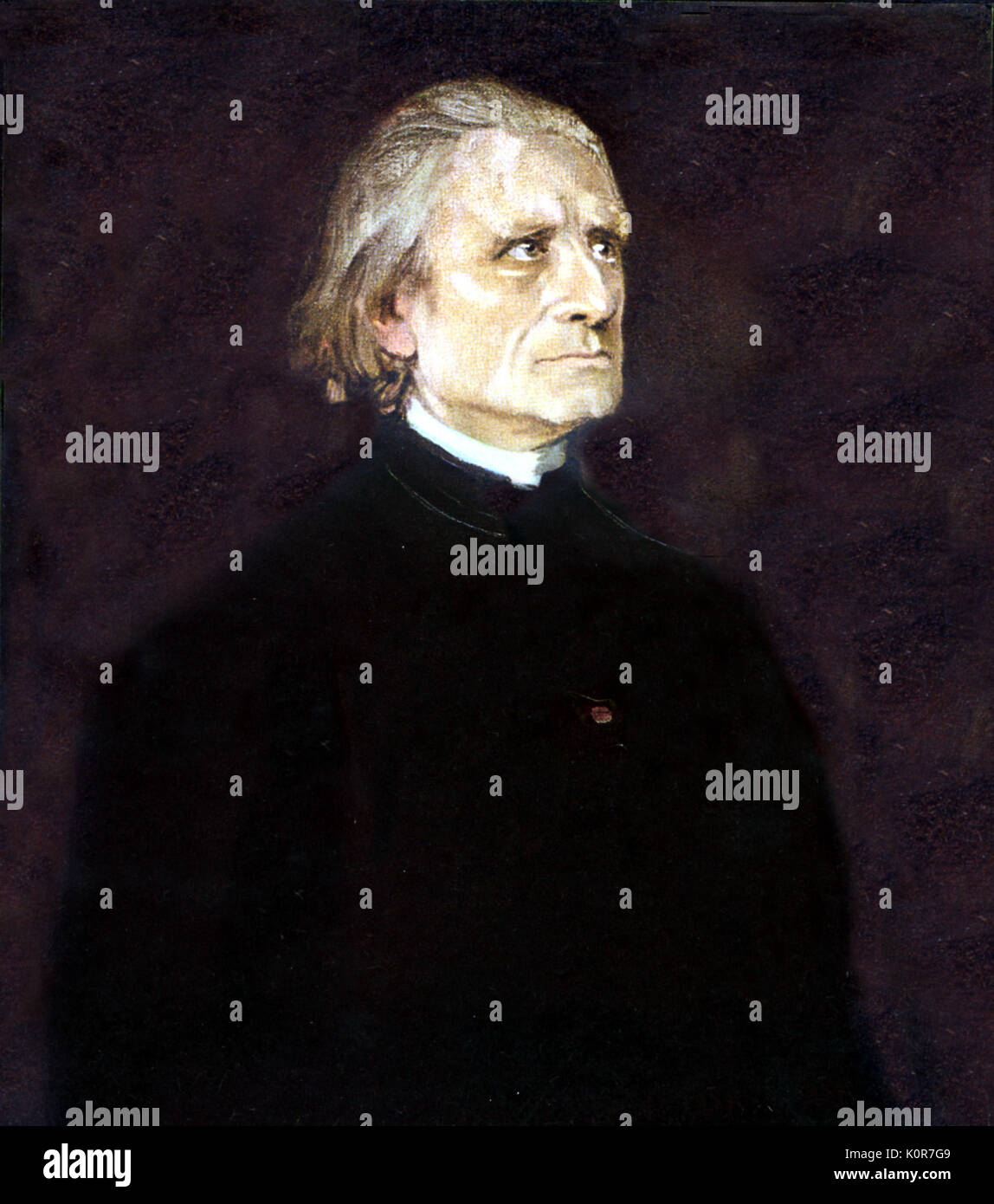 Franz Liszt Portrait von Lenbach. Ungarische Pianist und Komponist, 22. Oktober 1811 - vom 31. Juli 1886. Stockfoto