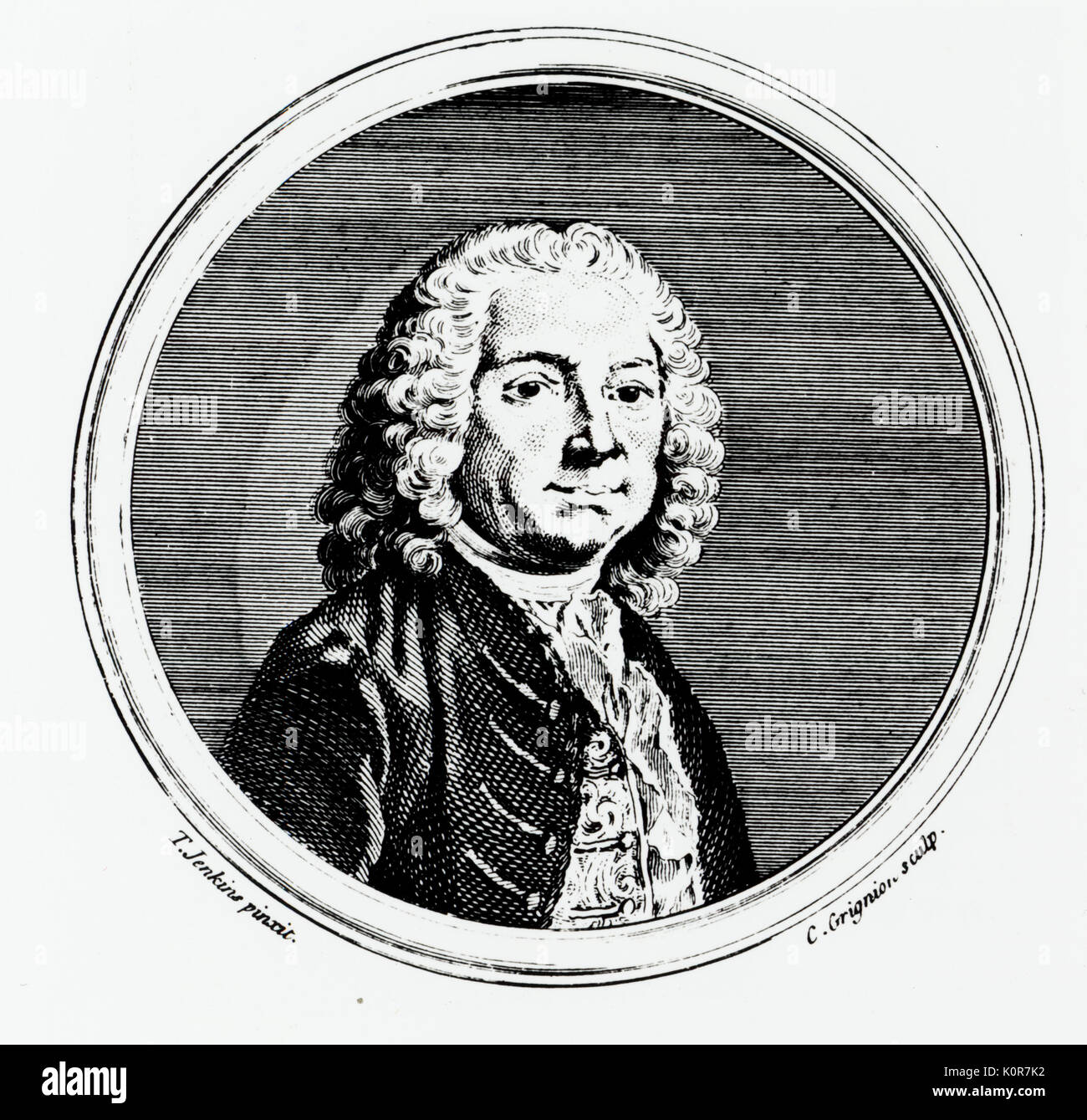 GEMINIANI, Francesco - Portrait. Italienischer Violinist und Komponist, (1687-1762). Schüler von Corelli in Rom Stockfoto