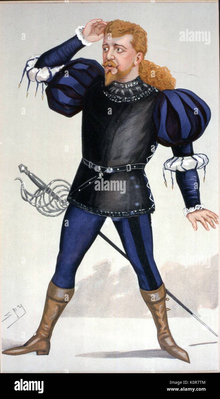 Jean de RESZKE in Vanity Fair Karikatur von Spion, den 8. August 1891 mit dem Titel "polnischen Tenor". Polnischen Tenor, 1850 - 1925. Stockfoto