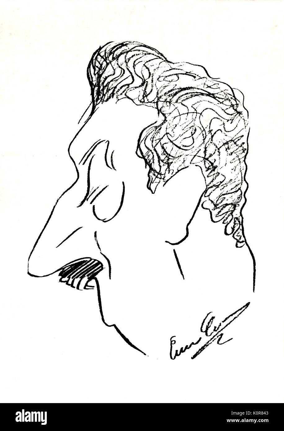 PUCCINI, Giacomo - Karikatur von Caruso, Porträt Italienischer Komponist (1858-1924), italienischer Komponist: 22. Dezember 1858 - vom 29. November 1924. Caruso: 25. Februar 1873 bis 2. August 1921 Stockfoto
