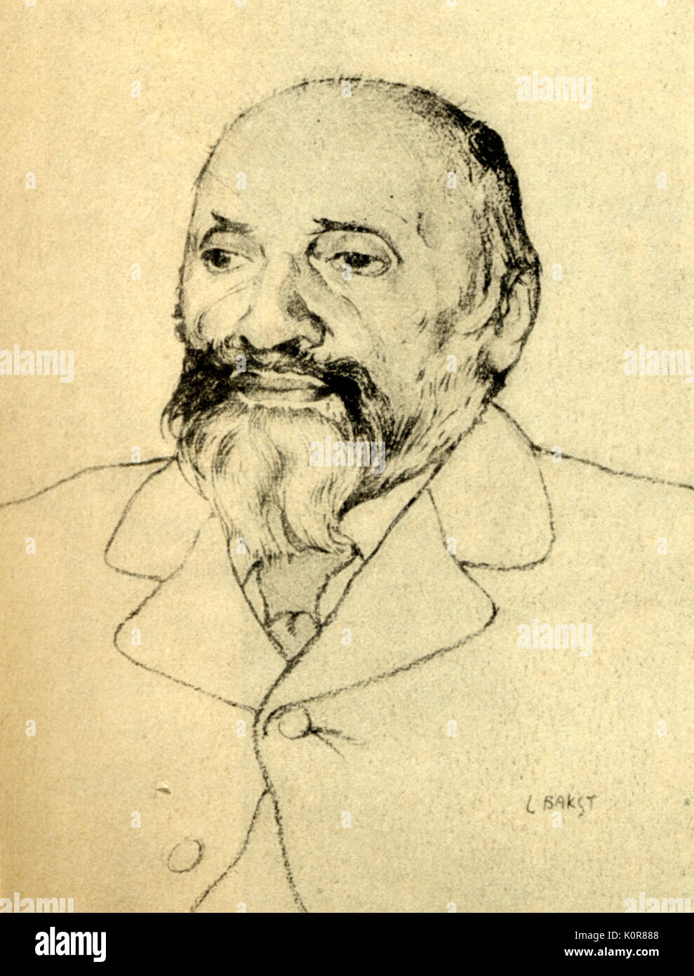 Mily BALAKIREW Alexeievich durch Bakst russischen Komponisten (1837-1910). Stockfoto