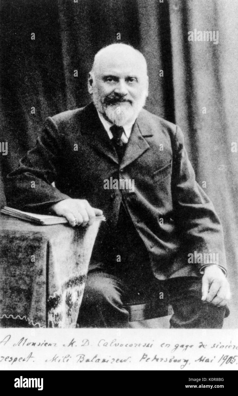 Balakirew, Mily Alexeievich - russische Komponist russischer Komponist, den 2. Januar 1837 bis 29. Mai 1910 Stockfoto