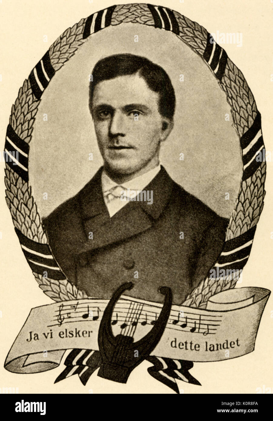 Rikard Nordraak (1842-1866), Komponist der norwegischen Nationalhymne "Ja, vi elsker'. Freund von Grieg. Starb im Alter von 23. Stockfoto