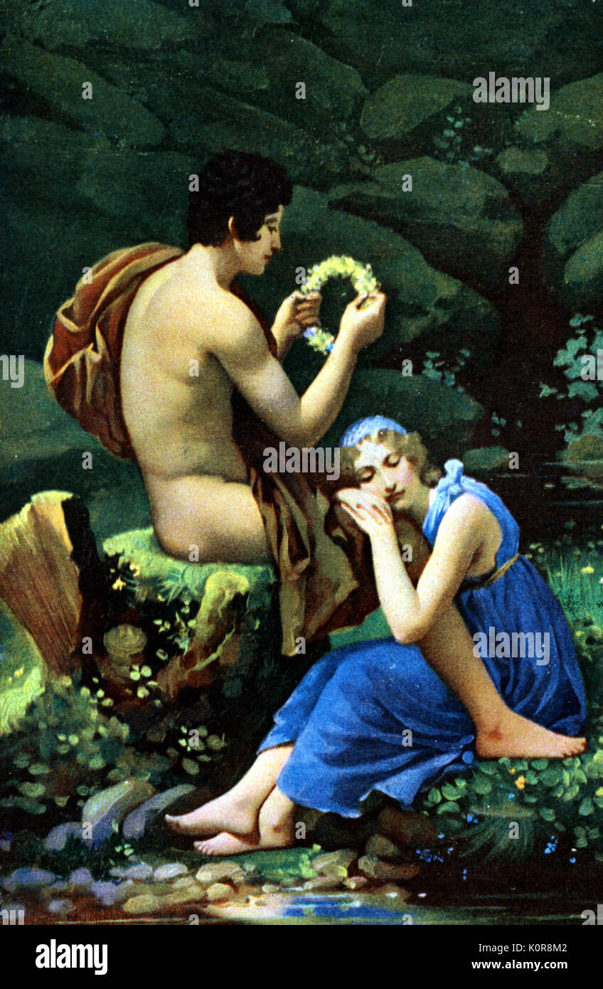 'Daphnis et Chloé - Thema für Ravels Ballett. Malerei von Francois Pascal Gérard (1770-1837). Der französische Komponist, 1875-1937. Stockfoto
