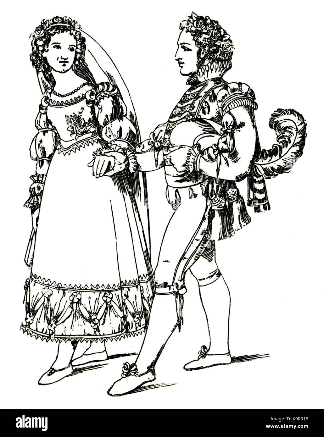MOZART: DIE HOCHZEIT DES FIGARO Zeichnung von Moriz von Schwind österreichische Komponist, 1756-1791 Stockfoto