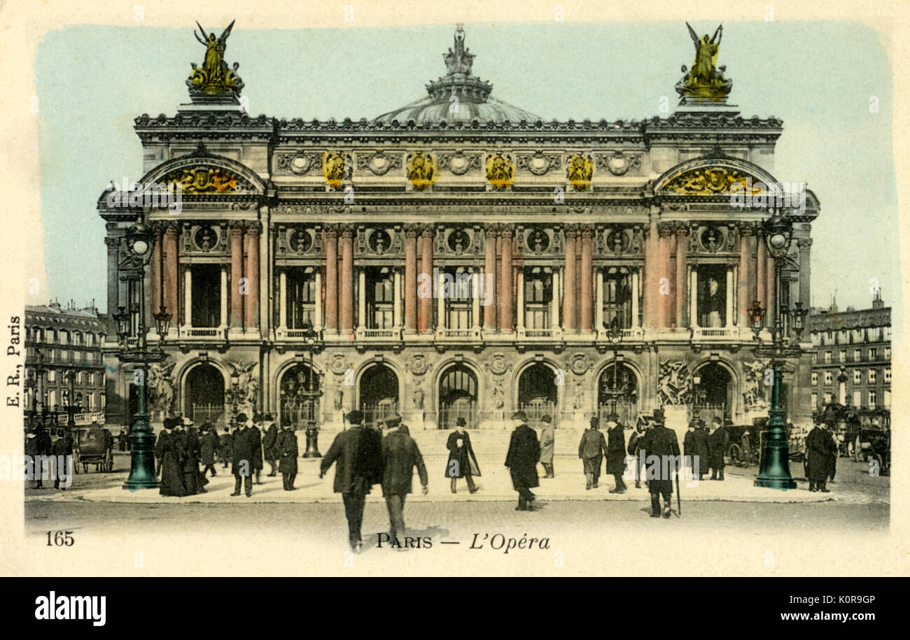 PARIS OPERA HOUSE - Außen (Anfang 20. Jahrhundert) Postkarte Stockfoto
