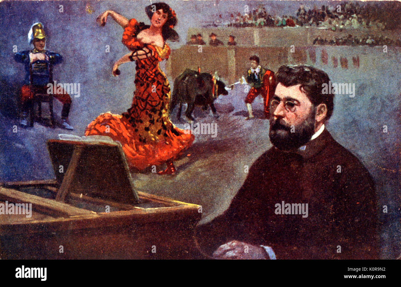 Erstellen von Bizets "Carmen" am Klavier der französische Komponist, 1838-1875 Stockfoto