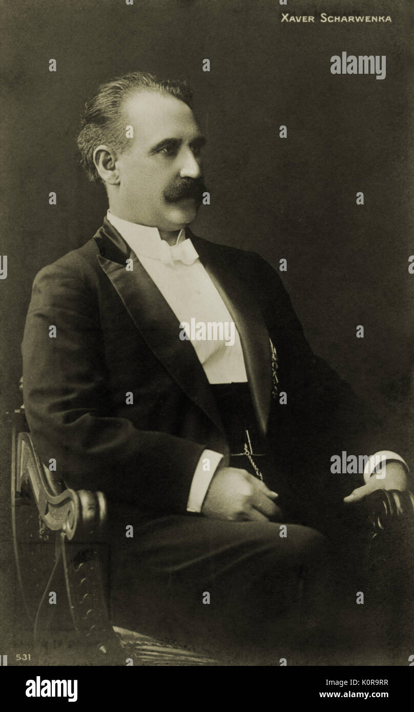 SCHARWENKA, (Franz) Xaver - Portrait. Deutsch-polnische Pianist, Komponist und Lehrer (1850-1924) Stockfoto
