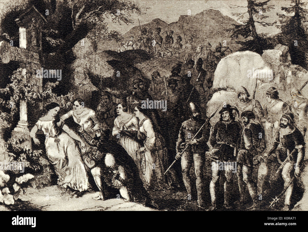 SCHUMANN - Premiere von "Genoveva", Akt IV in Leipzig, 25. Juni 1850 deutsche Komponist 1810-1856 Stockfoto