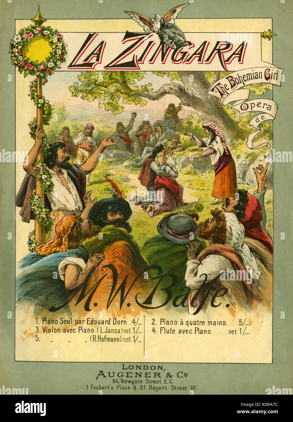 "Die Böhmische Mädchen - La Zingara" durch M W Balfe. Ergebnis decken. Auf der Gypsy von St Georges. Premiere am 27. November 1843 Die Zigeunerin MW B: Irische Komponist und Sänger (1808-1870) Stockfoto