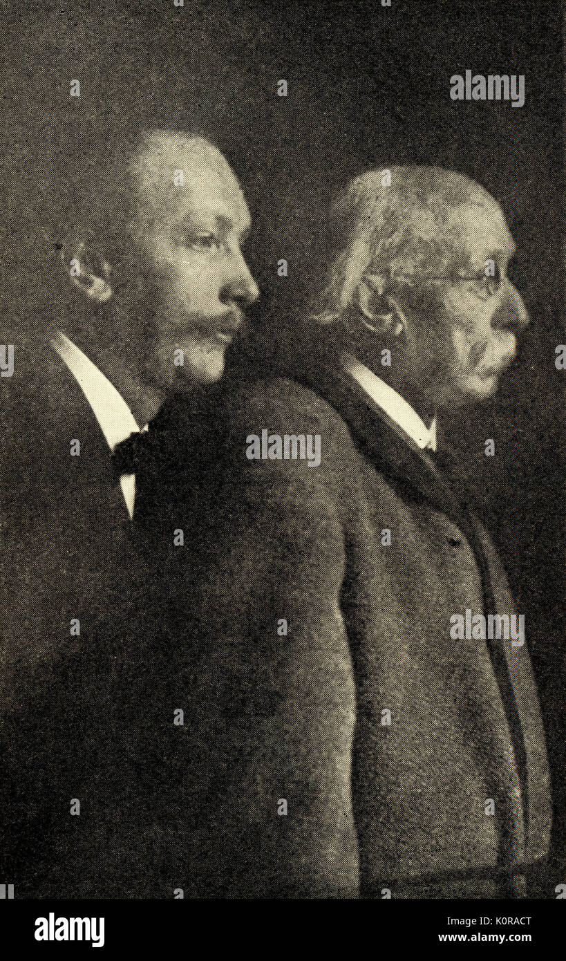 STRAUSS, Richard mit seinem Vater Deutscher Komponist und Dirigent. 1864-1949. Richard Strauss mit seinem Vater Franz Strauss (1822-1905) in den letzten Jahren seines Lebens. Stockfoto