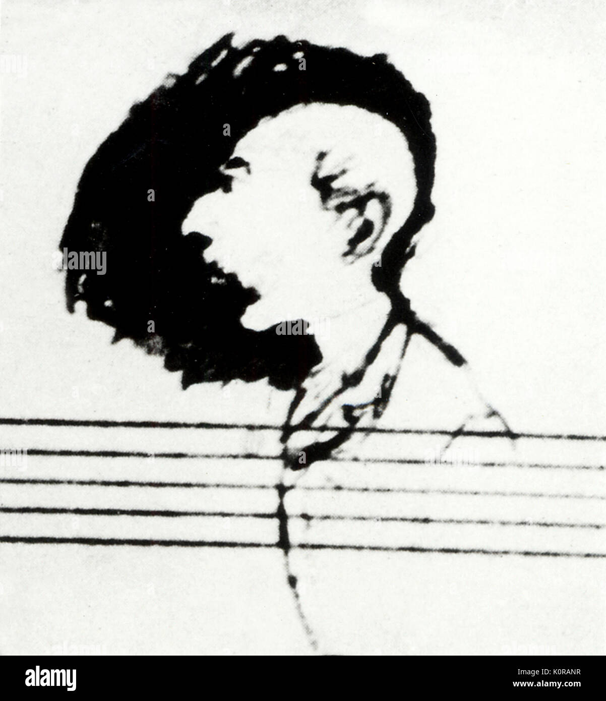 André Messager Karikatur von Fauré der französische Komponist und Dirigent, 1853-1929 Stockfoto
