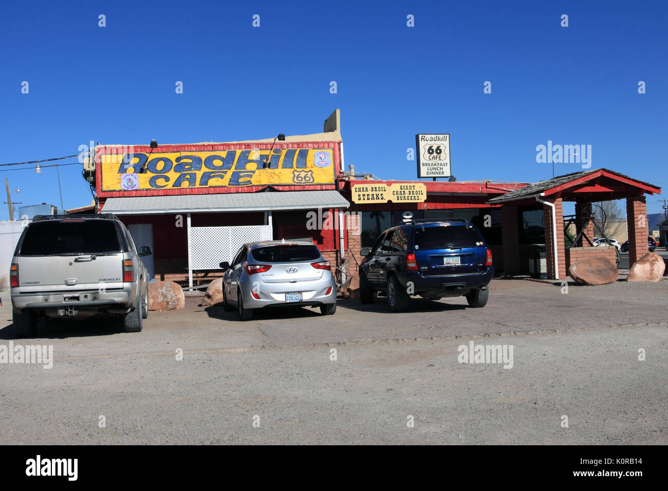 Die Road Kill Cafe Route 66 Seligman, Arizona Stockfoto