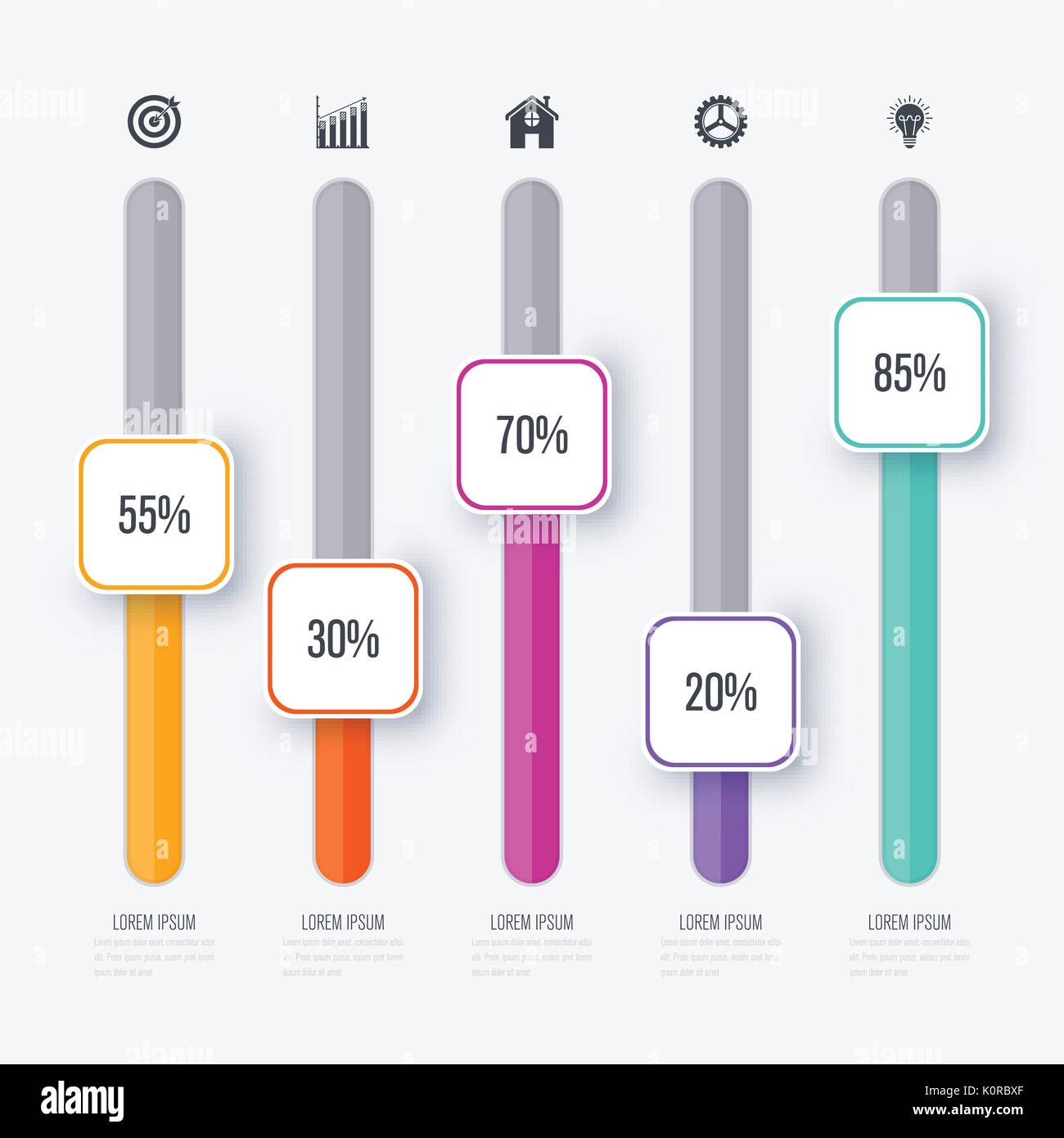 Vektor-Illustration-Infografik fünf Optionen Stock Vektor