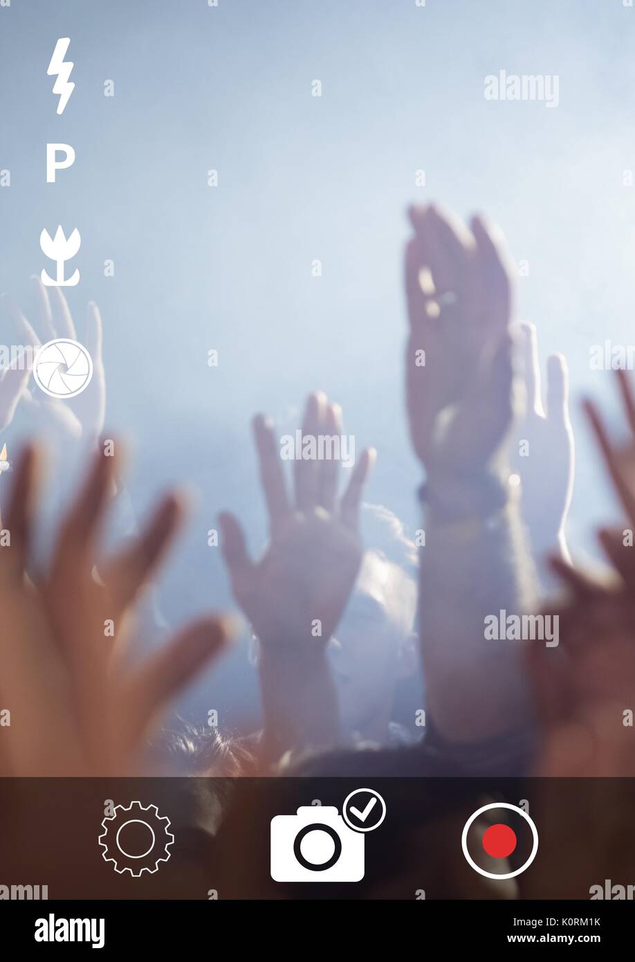 Digital composite von Camera Phone Application Interface Stockfoto