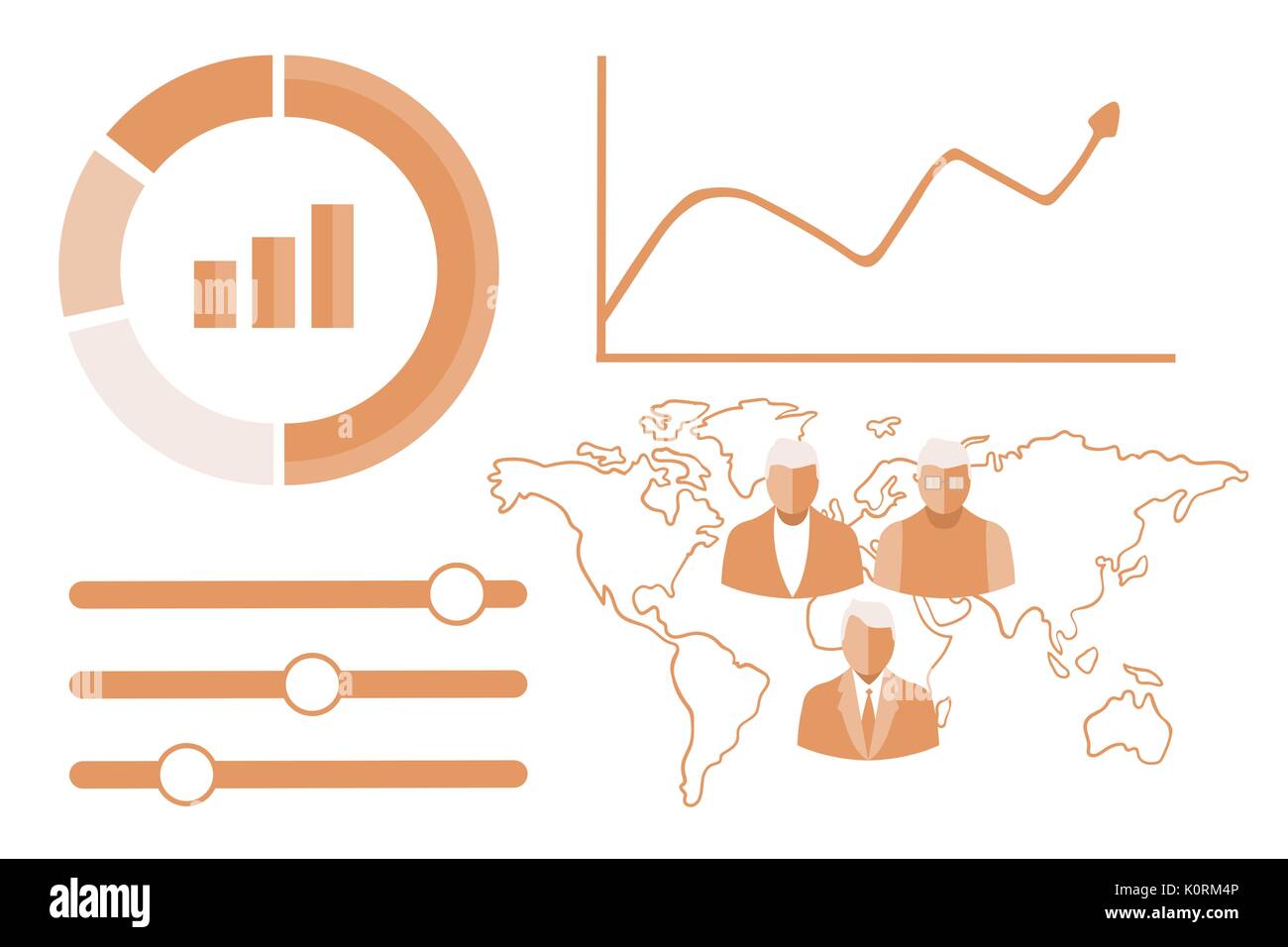 Digital composite von Business Interface mit Grafiken Stockfoto