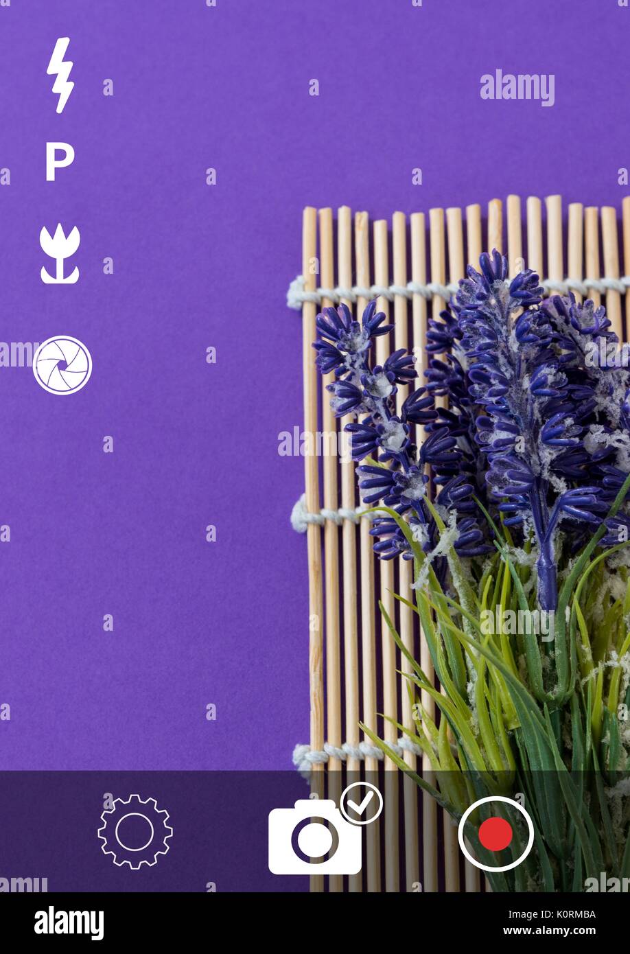 Digital composite von Camera Phone Application Interface Stockfoto