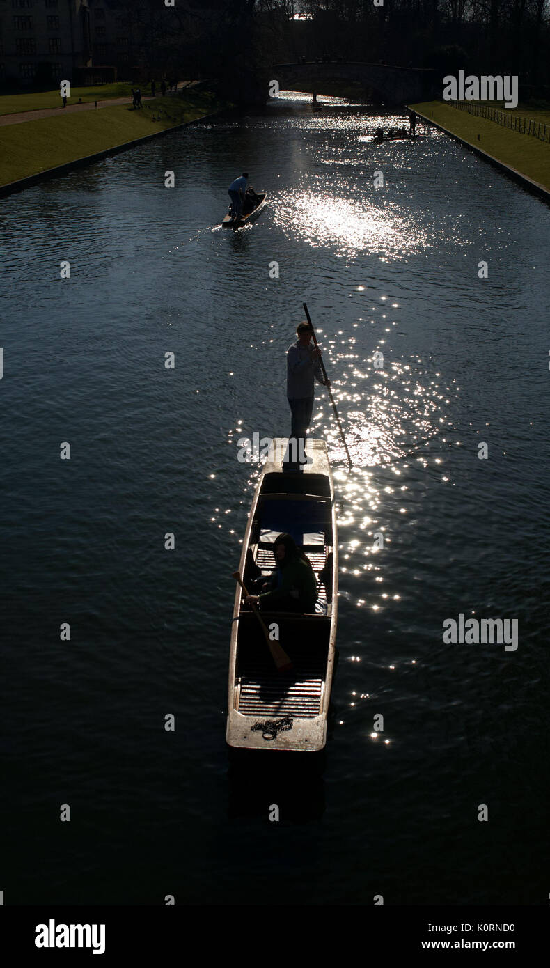 Die Rückseiten, Fluss Cam am King's College, Cambridge Stockfoto