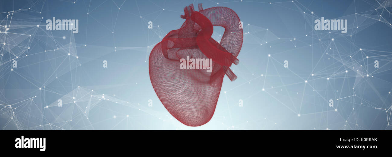 Vektorbild ofÃ Â 3d-menschlichen Herzen gegen lila Vignette Stockfoto