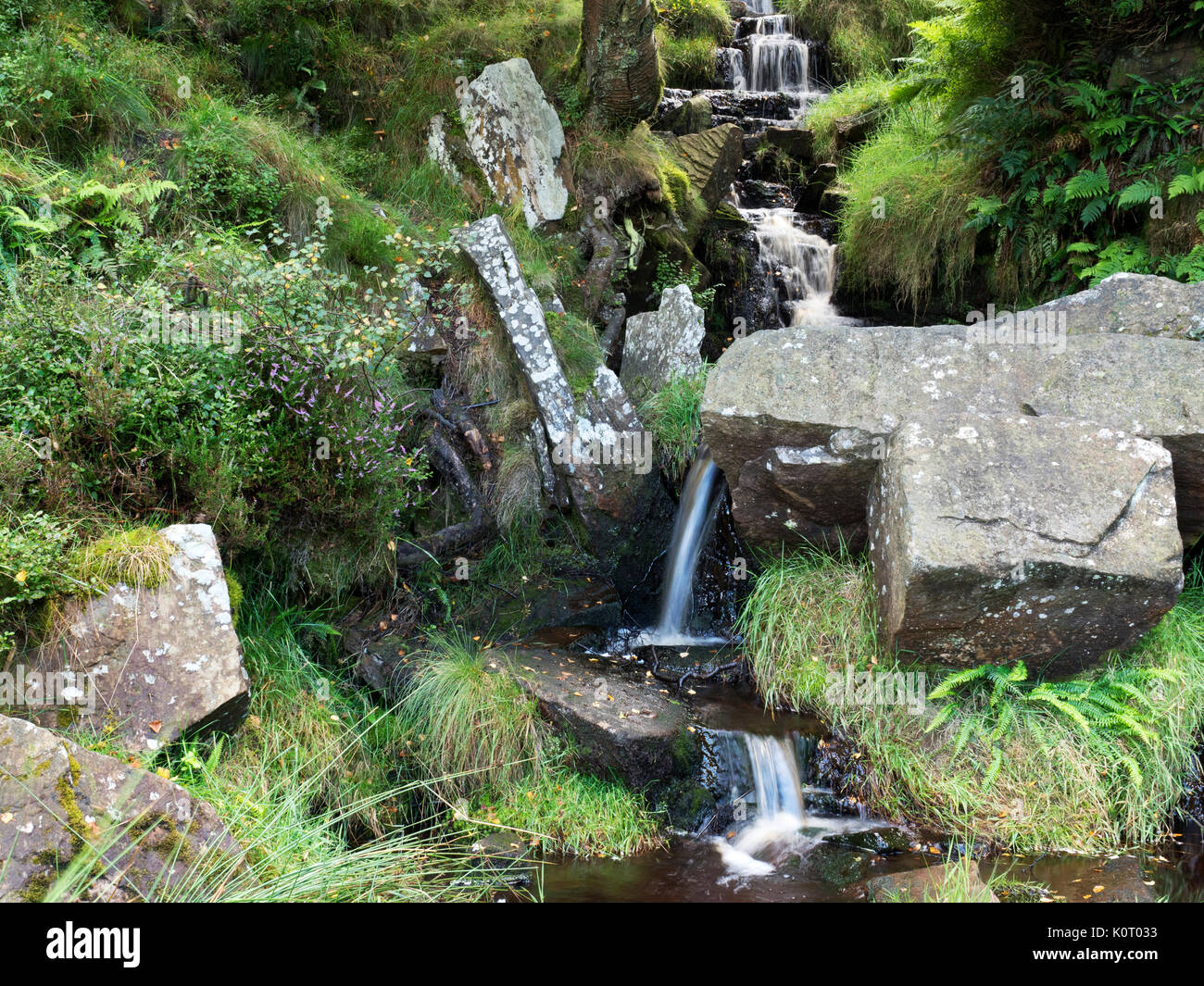 Den oberen Teil des Bronte Wasserfall am Bronte Brücke in der Nähe von Haworth West Yorkshire England Stockfoto