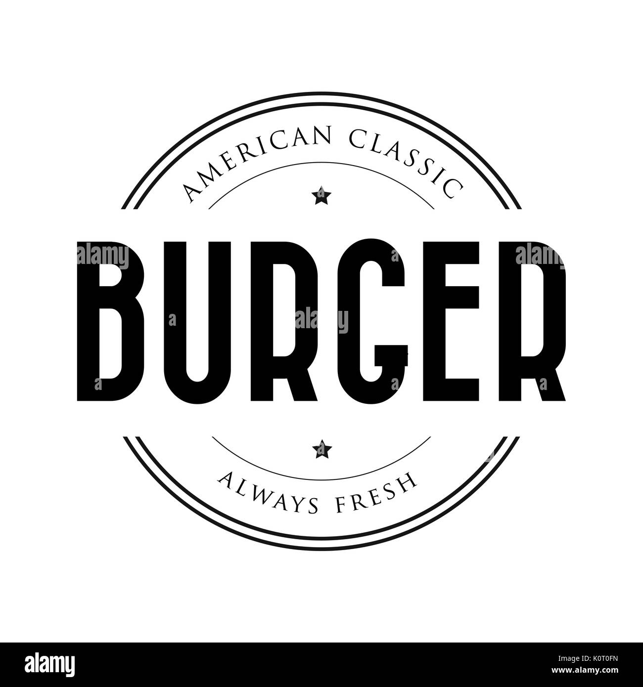 American Classic Burger vintage Stempel Stock Vektor