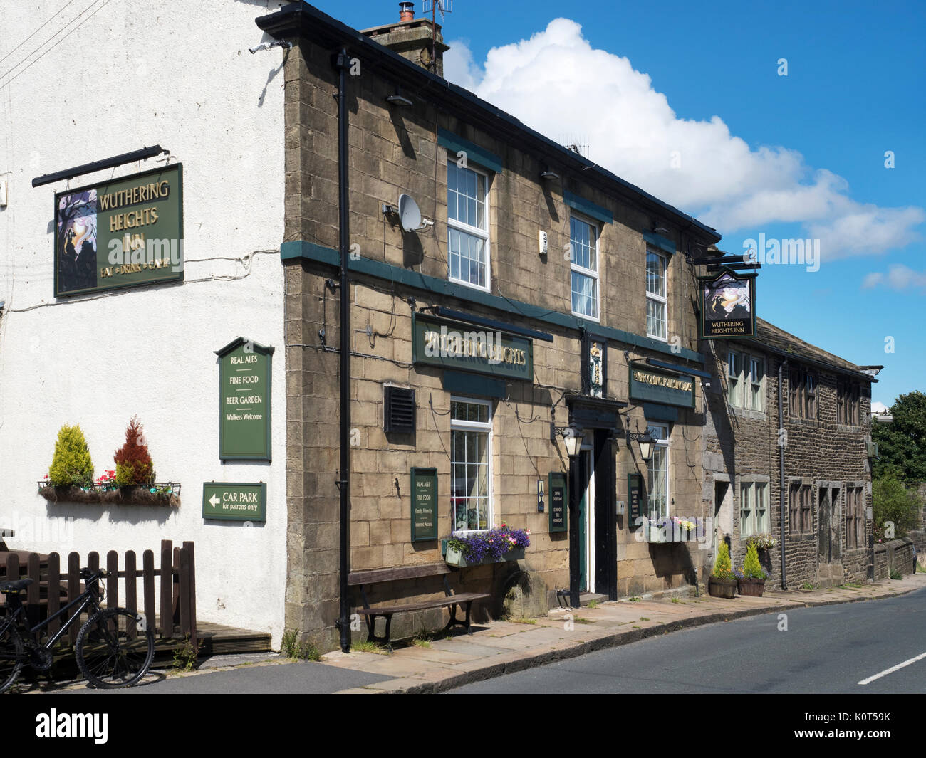 Das Wuthering Heights Inn in Stanbury in der Nähe von Haworth West Yorkshire England Stockfoto