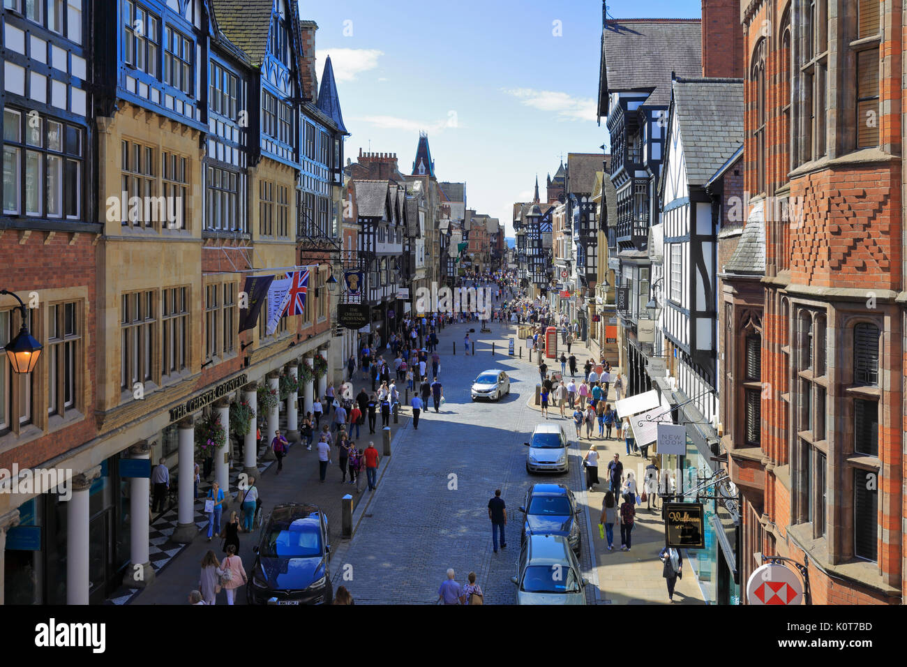 Von Eastgate Eastgate Street, Chester, Cheshire, England, UK. Stockfoto