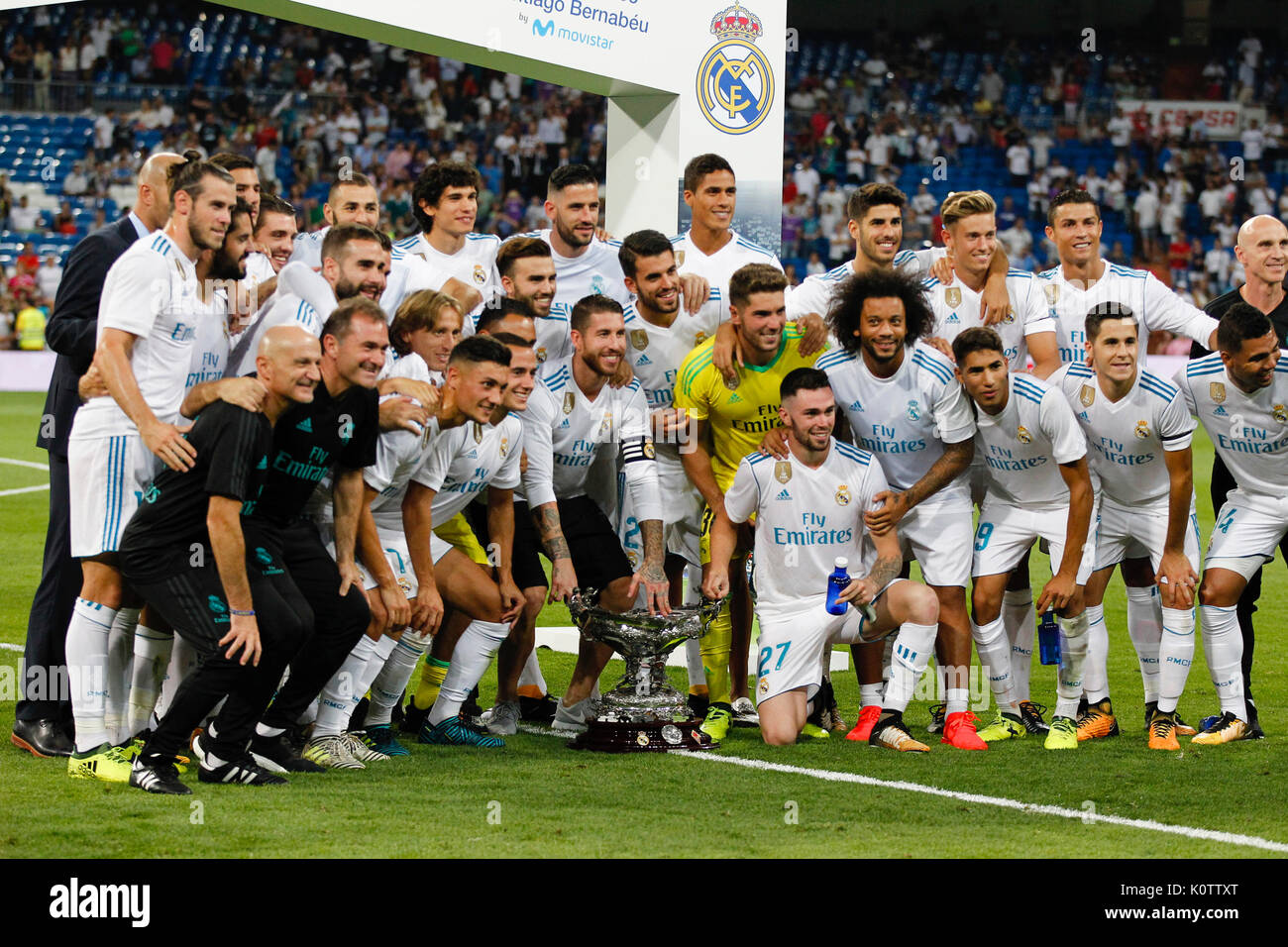 Team Gruppe Liune-up 37 SANTIAGO BERNABEU TROPHÄE, zwischen Real Madrid vs Fiorentina match Im Santiago Bernabeu, Madrid, Spanien, 23. August 2017. Stockfoto
