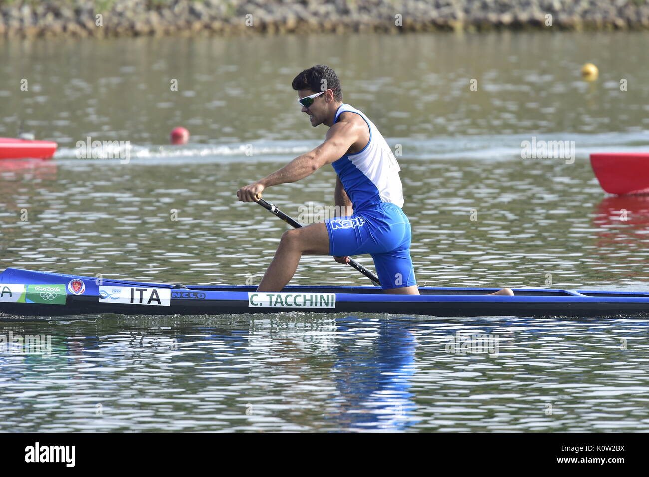 Racice, Tschechische Republik. 24 Aug, 2017. CARLO TACCHINI von Italien in Aktion während der 2017 ICF Canoe Sprint Wm in Racice, Tschechische Republik, 24. August 2017. Credit: Roman Vondrous/CTK Photo/Alamy leben Nachrichten Stockfoto