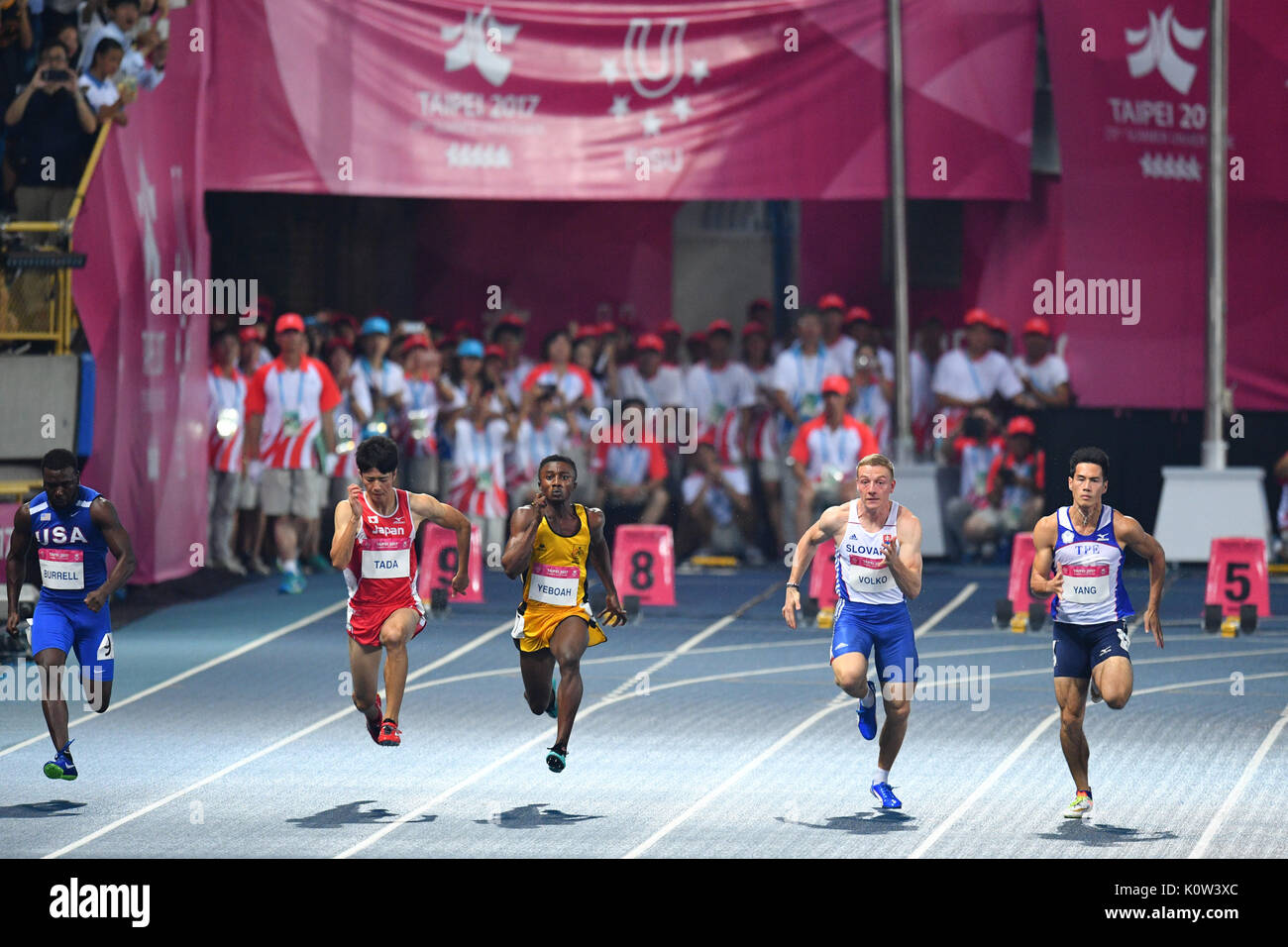 Shuhei Tada (JPN), 24. August 2017 - Leichtathletik: Die 29 Sommer Universiade 2017 in Taipei Männer 100 m-Finale bei Stadion TAIPEI, Taipei, Taiwan. (Foto von MATSUO. K/LBA SPORT) Stockfoto