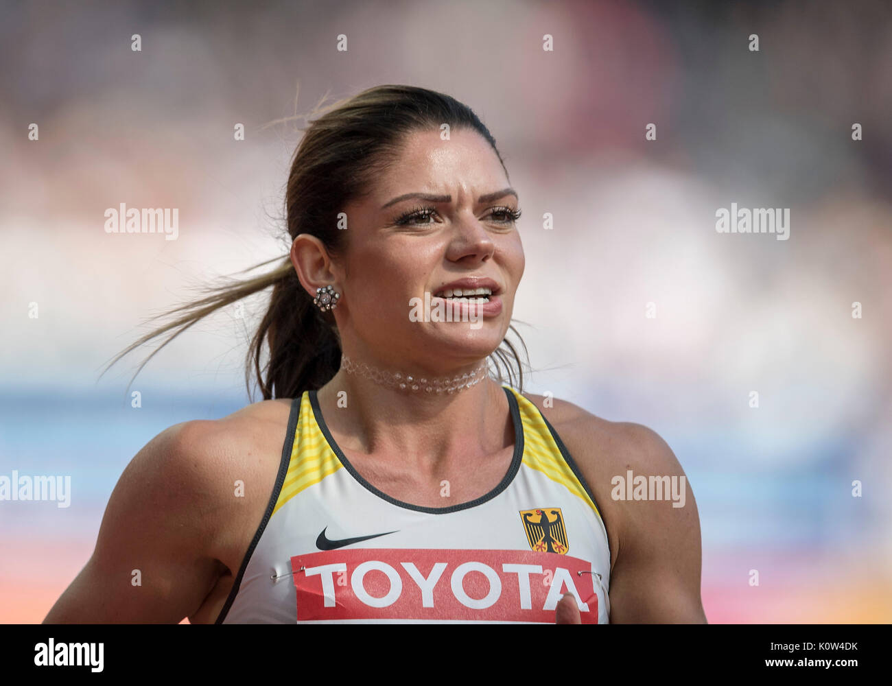 Pamela DUTKIEWICZ, Deutschland. Vorlauf 100m Huerden der Frauen am 11.08.2017 Wirtschaft Championships 2017 in London/Grossbritannien, vom 04.08. - 13.08.2017. | Verwendung weltweit Stockfoto